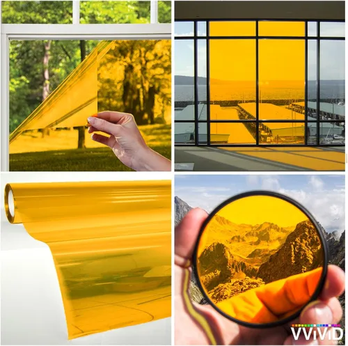 Vista 4 de VViViD láminas de vinilo para coloración de ventana, transparentes, coloridas, Rojo