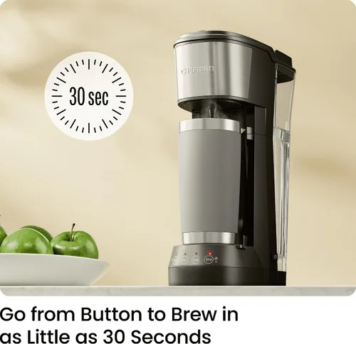 Vista 2 de CHEFMAN Cafetera de una sola porción, cafetera K Cup: compatible con cápsulas K-Cup y café molido, cafetera de goteo de 6 a 12 onzas, depósito