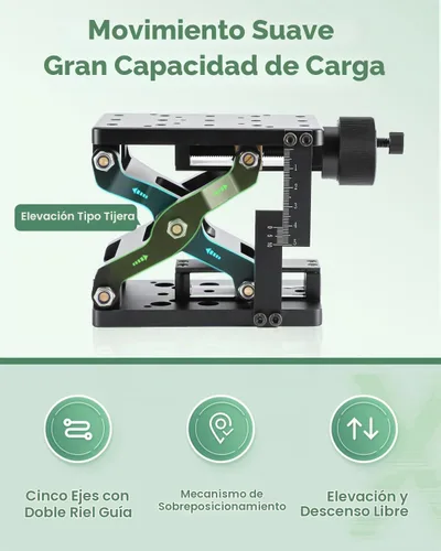 Vista 3 de Huanyu Z-Axis Plataforma de elevación manual 2.362 in Deslizamiento Mesa de desplazamiento de elevación