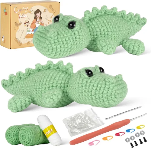 Vista 7 de mehorkook Kit de ganchillo para principiantes, tutoriales en video paso a paso, ideal para adultos y niños, proyectos de animales de ganchillo