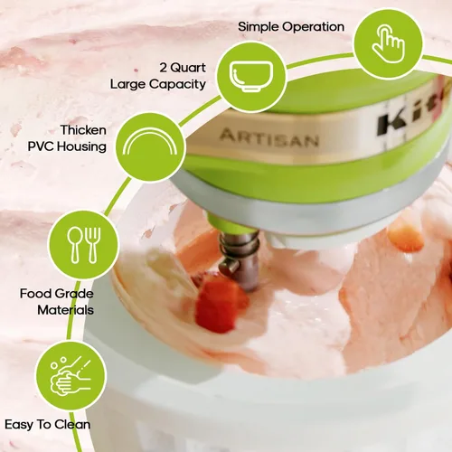 Vista 2 de Accesorio para máquina de helados para batidora de pie KitchenAid, compatible con batidora de pie KitchenAid de 4.5/5 cuartos y más grande, tazón
