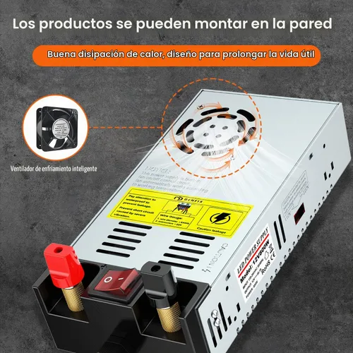 Vista 5 de Anbull SMPS 110V CA a 12V CC Convertidor Fuente de Alimentación Adaptador Interruptor Transformador Máx 50A 600W