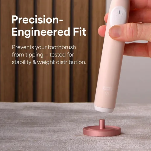 Vista 4 de Rose Gold Oral-B Compatible Electric Toothbrush Holder for Bathroom, Aluminum Oral B Toothbrush Holder With Hygienic Drip Capture Stops Toppling