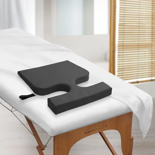 Vista 2 de Saloniture Cojín cómodo para mujer, mesa de masaje, almohada con cuña en T, color negro