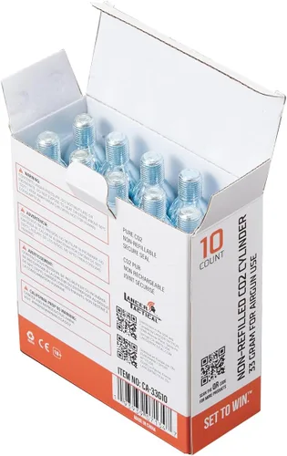 Vista 5 de Lancer Tactical Paquete de 10 cartuchos de CO2 de 1.31 oz para Airsoft, Airguns, chaleco salvavidas inflable automático/manual, chaleco salvavidas