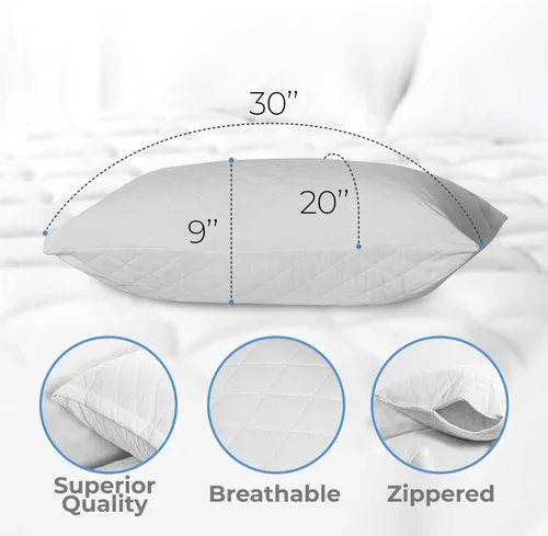 Vista 6 de Diamond Elegant - Almohadas de cama a granel para dormir tamaño Queen, paquete de 12 almohadas, almohadas de hotel para dormir de lado y boca abajo
