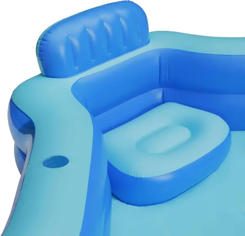 Vista 5 de Piscina familiar cuadrada inflable de lujo, azul, a partir de 6 años, unisex