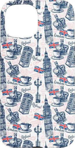 Vista 6 de Funda para iPhone 16 London con Big Ben, Booth, Union Jack, funda de té inglés