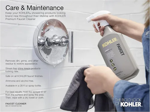 Vista 2 de KOHLER K-T72769-4-BV Artifacts - Moldura de válvula termostática con mango de palanca, bronce cepillado vibrante