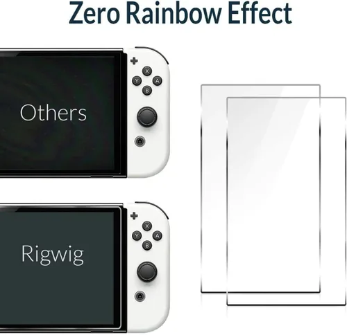Vista 2 de Paquete de 2 protectores de pantalla de vidrio templado para Nintendo Switch OLED