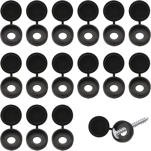 Vista 13 de INCREWAY 100 tapas de plástico para tornillos y arandelas plegables M3, cubiertas decorativas (negro)