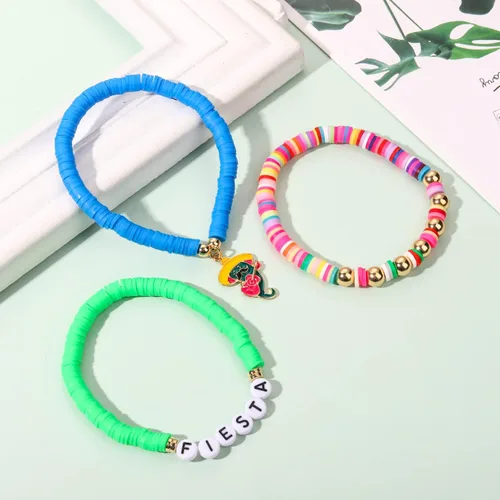 Vista 263 de Surfer Heishi - Pulseras apilables para mujer, apilables, de vinilo arcoíris, disco de arcilla, pulseras elásticas para la amistad, joyería bohemia