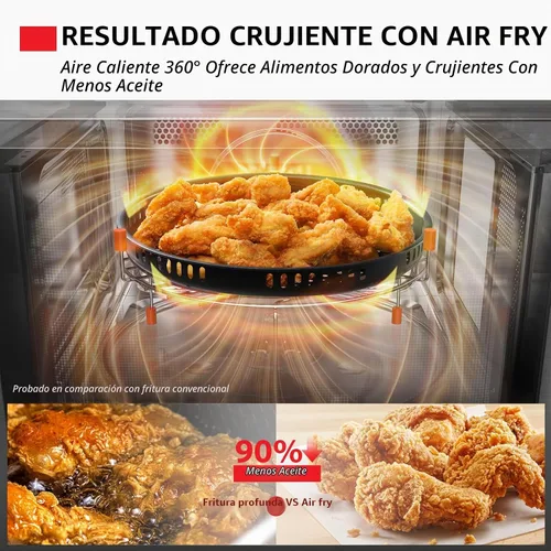 Vista 2 de TOSHIBA Horno de microondas combinado con freidora de aire 8 en 1 para encimera, con convección, parrilla, modo de eliminación de olores, plato