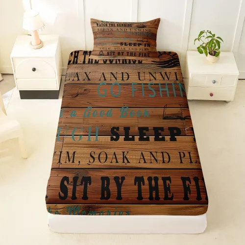 Vista 41 de Erosebridal Fishing Fitted Sheet Twin for Boys, Big Pike Fish Black Bed Sheets for Rustic Farmhouse Lake House Decor, Fishing Bedding Set Marine
