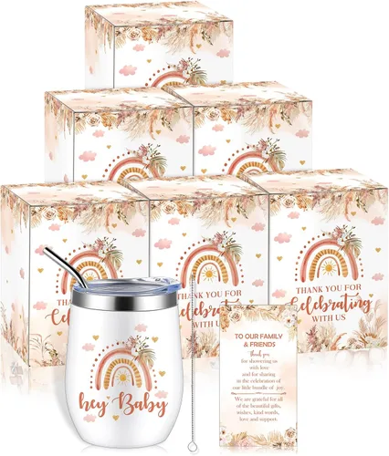 Vista 21 de Hoolerry Juego de 6 tazas para baby shower, vaso de acero inoxidable de 12