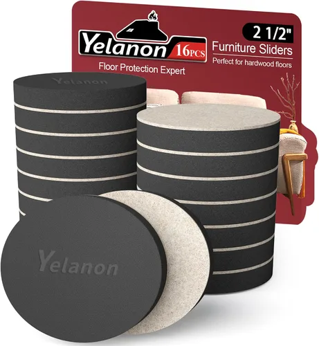 Vista 8 de Yelanon Deslizadores de muebles de fieltro, 8 piezas de 4 3/4 pulgadas deslizadores de muebles para alfombras, pisos de madera dura, deslizadores
