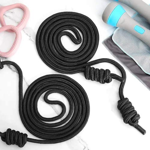 Vista 7 de Lewtemi 2 Pcs Flow Rope for Fitness Double Woven Workout Rope Adjustable Length Flow Jump for Working out Men Women Training Exercise Gym Indoor