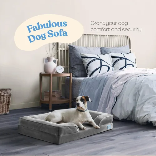 Vista 2 de Sofá cama ortopédica para perros – Camas ultra cómodas para perros grandes – Cama transpirable e impermeable para mascotas – Sofá cama de espuma