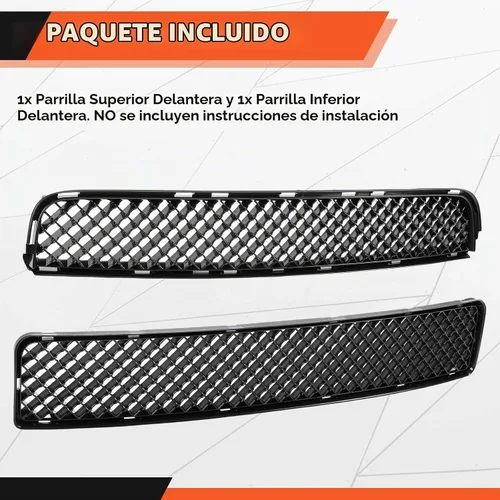 Vista 8 de Kojem Parrilla Delantera Superior e Inferior Compatible con Scion tC 2005-2010 Plástico ABS Parachoques Capó Rejilla de Malla Negra
