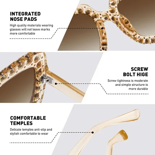 Vista 5 de MEETSUN Elton Square Rhinestone Sunglasses Oversized Bling for Women with Diamond Frames 70s Retro for Beach & Disco