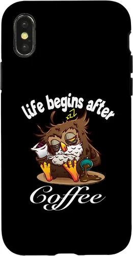 Vista 4 de iPhone 15 La vida divertida del búho de beber café comienza después del caso del café