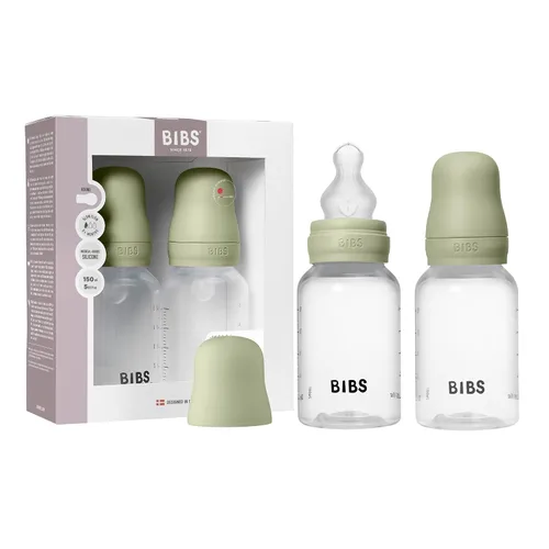 Vista 12 de BIBS Biberón de plástico, 5.1 onzas, paquete de 1, pezón de silicona, azul bebé