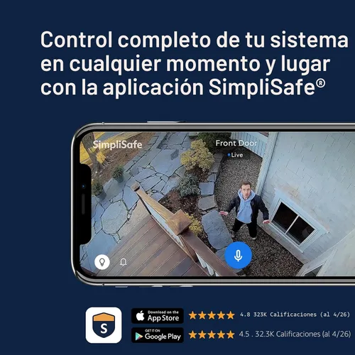 Vista 10 de SimpliSafe Sistema de seguridad inalámbrico para el hogar de 5 piezas, monitoreo profesional 24/7 opcional, sin contrato, compatible con Alexa