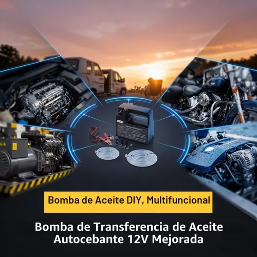 Vista 9 de Bomba de transferencia de aceite 12V Bomba extractora de aceite para cambio de aceite del motor, bomba de transferencia de fluido autocebante
