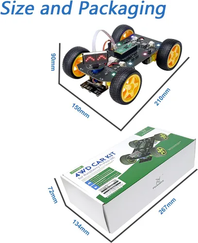 Vista 7 de Freenove Kit de coche 4WD para Raspberry Pi Pico (incluido) (compatible con Arduino IDE), expresiones de matriz de puntos, prevención de obstáculos