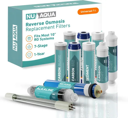 Vista 10 de NU Aqua Sistema de Filtro de Agua Potable de Ósmosis Inversa Set de Reemplazo - Kit de 4 Etapas de 1 Año para Debajo del Fregadero - Incluye Filtros