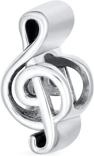 Vista 5 de Bling Jewelry Musician Pianist Keys Music Student Grand Piano Rock Star Electric Guitar Bead Charm For Women Teen Oxidized .925 Sterling Silver Fits
