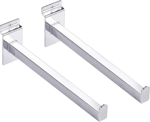 Vista 3 de KEILEOHO 12 ganchos de pared de listones de 10 pulgadas, soportes de estante de pared de listones resistentes, estantes de metal para paneles