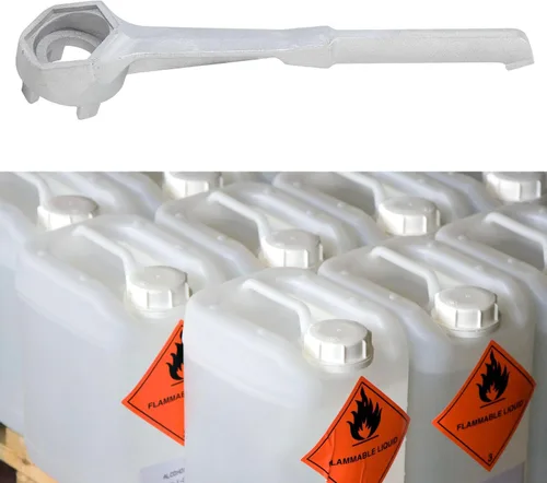 Vista 4 de Llave de aluminio de 10 pulgadas, herramienta universal para abridor de tapones de tambor de 10, 15, 20, 30, 55 galones, abridor de cubos