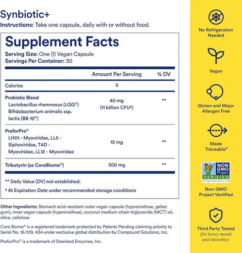 Vista 5 de Ritual Synbiotic+ - Suplemento probiótico, prebiótico, postbiótico, 3 en 1 para la salud intestinal y el apoyo digestivo, regularidad, hinchazón