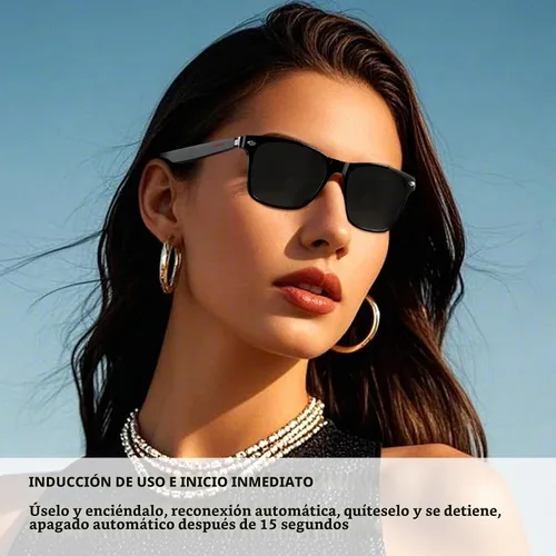 Vista 3 de Lentes inteligentes, gafas de sol Bluetooth, nuevas gafas inteligentes mejoradas para hombres/mujeres, altavoz de oído abierto, compatible
