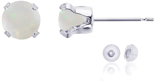 Vista 119 de Aretes de tuerca de plata de ley 925 chapados en oro de 14 quilates macizo, oro amarillo, blanco o rosa de 0.236 in Amatista