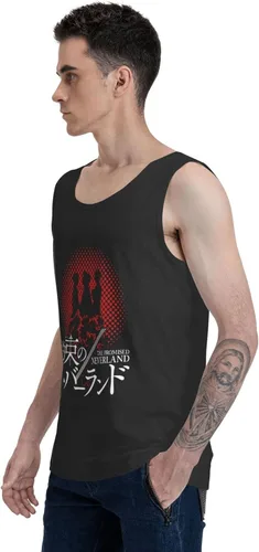 Vista 5 de Anime Manga The Promised Neverland Tank Top Mens Summer Crew Neck Vest Cotton Fashion Sleeveless Shirts