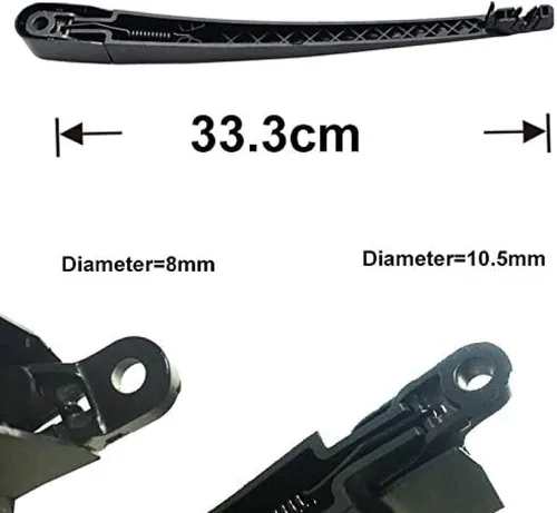 Vista 2 de Juego de limpiaparabrisas trasero, compatible con Peugeot 207 Hatchback 2006-2014 de 16 pulgadas y repuesto de brazo