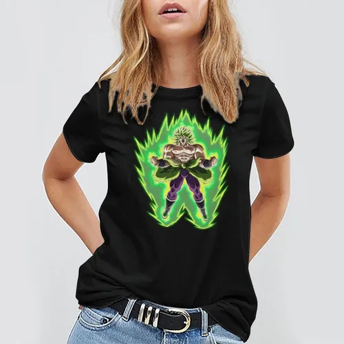 Vista 4 de Saiyajin Broly - Camisetas casuales para hombre, manga corta, unisex, cuello redondo, camisetas para jóvenes y adultos
