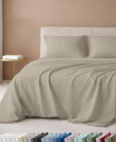 Vista 23 de California Design Den Juego de sábanas de lujo tamaño Queen, 100% algodón, sábanas de 600 hilos con bolsillo profundo, ropa de cama de calidad de 13