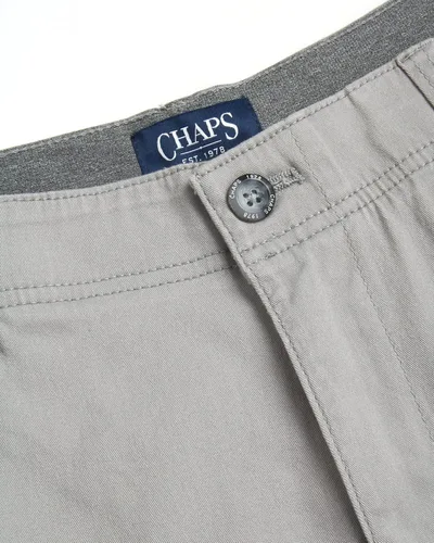 Vista 3 de Chaps Pantalones cortos para hombre - Pantalones cortos elásticos de algodón con parte delantera plana caqui (tamaño 30-38)