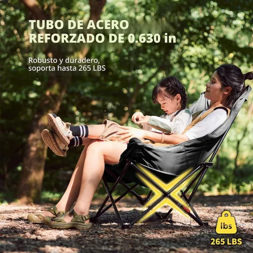 Vista 5 de Naturehike Seastar - Silla de campamento acolchada, silla plegable ajustable de 2 posiciones, silla de campamento portátil con bolsillo lateral
