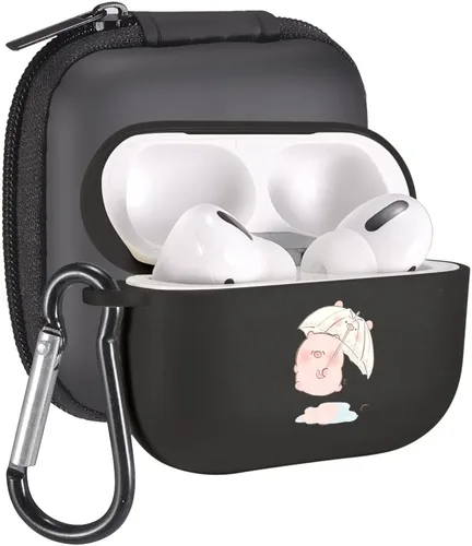 Vista 55 de Funda de mariposas rosas para AirPods Pro con llavero, diseño de animales lindos funda protectora de TPU suave compatible con AirPods Pro Charging