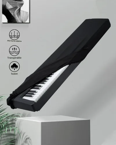 Vista 4 de Cubierta antipolvo para teclado de piano, cubierta ajustable