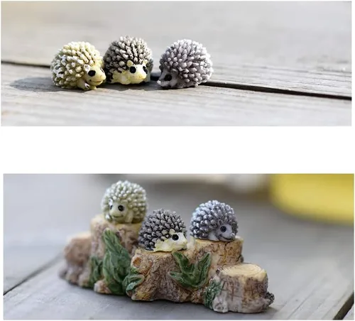 Vista 4 de X Hot Popcorn 30 piezas de mini figuras de erizo, mini erizos pequeños, figuras de erizo en miniatura, paisaje de musgo en miniatura, decoración