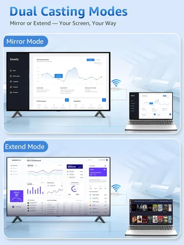 Vista 9 de Adaptador de visualización inalámbrico HDMI Dongle, iShare iOS extensor inalámbrico HDMI receptor, dispositivo de reflejo de pantalla Plug & Play