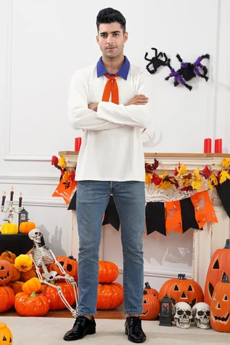 Vista 4 de Arvilhill Disfraz de Halloween para adultos, camisa de manga larga para cosplay