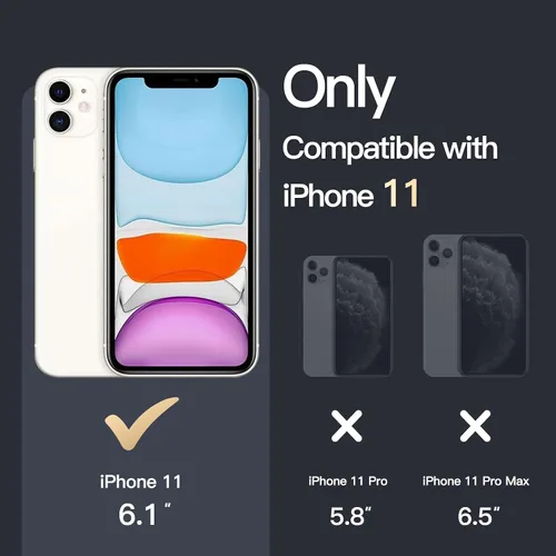 Vista 7 de JETech Funda magnética para iPhone 11, transparente