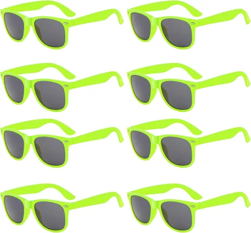 Vista 58 de Suministros para regalos de fiesta de colores neón Paquete de 8 gafas de sol unisex
