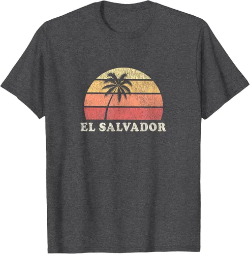 Vista 34 de El Salvador Vintage 70s Retro Throwback Design Camiseta, Azul